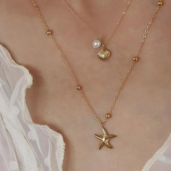 Charming 14K Gold Plated Shell Necklace for Women - Ideal Gift for Any Occasion - Picture 6 of 7